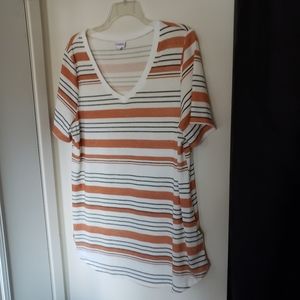 Lularoe Christy V-Neck Striped Tee